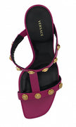 Versace Elegant Purple Calf Leather High Sandals