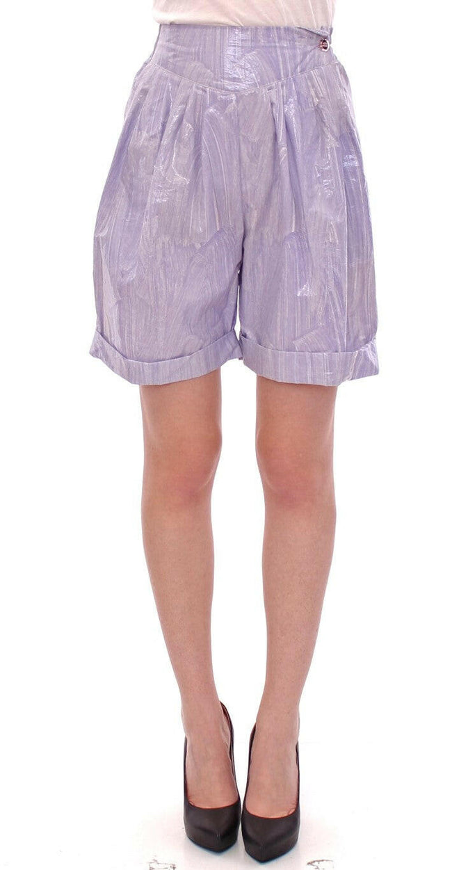 Licia Florio Purple Above-Knee Wrap Shorts - GENUINE AUTHENTIC BRAND LLC  