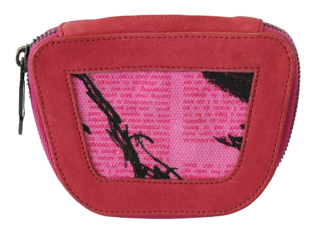 PINKO Pink Suede Printed Coin Holder Women Fabric Zippered Purse - GENUINE AUTHENTIC BRAND LLC  