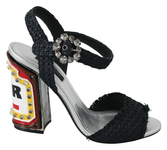 Dolce & Gabbana Black Crystals LED LIGHTS Sandals Shoes - GENUINE AUTHENTIC BRAND LLC  