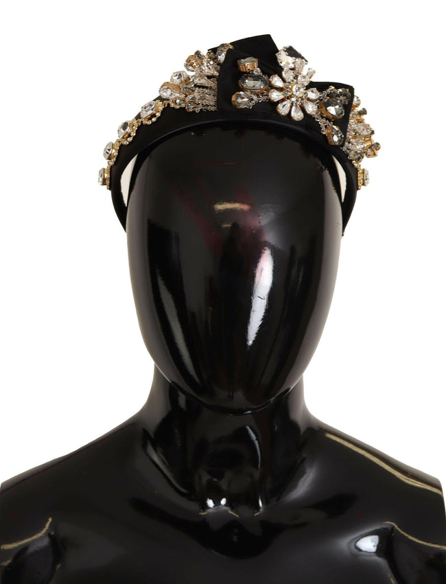 Dolce & Gabbana Clear Crystal Embellished Silk Fiocco Diadem Headband - GENUINE AUTHENTIC BRAND LLC  