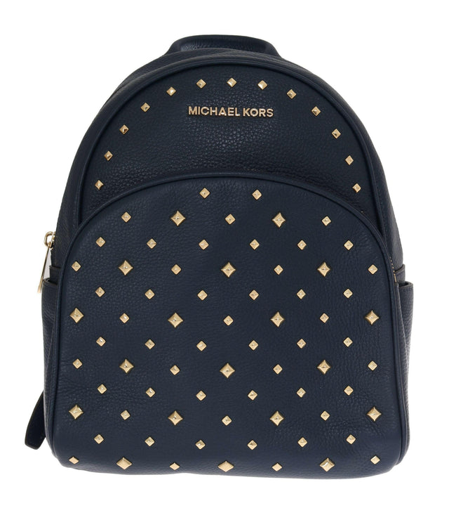 Michael Kors Navy Blue ABBEY Leather Backpack Bag - GENUINE AUTHENTIC BRAND LLC  