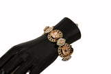 Dolce & Gabbana Gold Brass Chain Champagne Crystal Statement Charms Bracelet - GENUINE AUTHENTIC BRAND LLC  