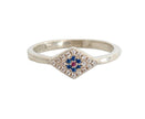 Nialaya Blue Red CZ 925 Silver Womens Clear Ring - GENUINE AUTHENTIC BRAND LLC  