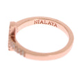 Nialaya Pink Gold 925 Silver Womens Cross CZ Ring - GENUINE AUTHENTIC BRAND LLC  