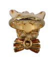 Dolce & Gabbana Beige Dog Pet Branded Accessory Gold Brass Resin Ring - GENUINE AUTHENTIC BRAND LLC  
