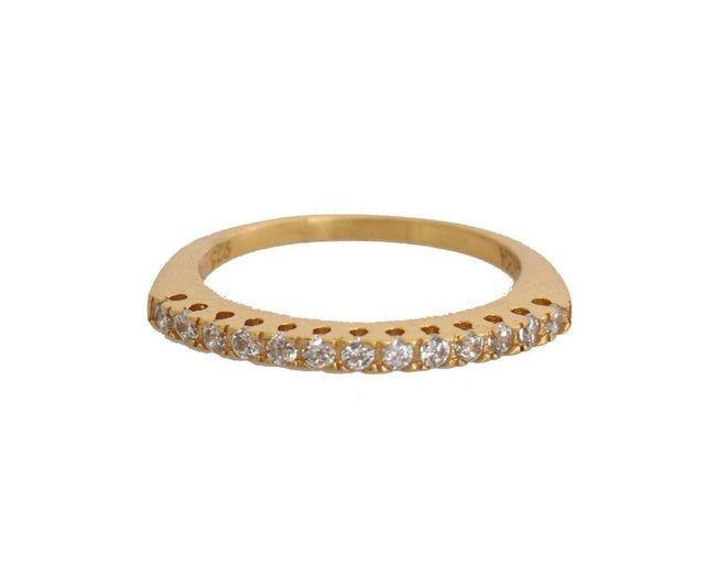 Nialaya Gold Authentic Womens Clear CZ Gold 925 Silver Ring Nialaya GENUINE AUTHENTIC BRAND LLC