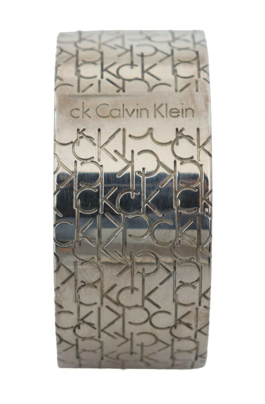 Calvin Klein Silver Logo Bangle 160gram 925 Sterling Silver Bracelet - GENUINE AUTHENTIC BRAND LLC  