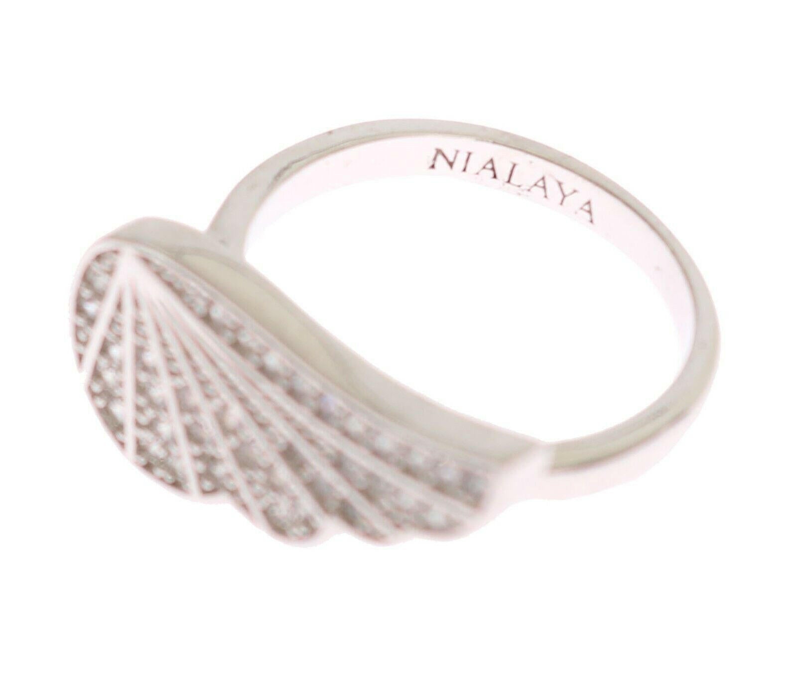 Nialaya Silver Womens Wing Clear CZ 925 Silver Ring - GENUINE AUTHENTIC BRAND LLC  