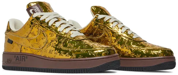 Louis Vuitton x Air Force 1 Low 'Metallic Gold' Sneakers for Unisex