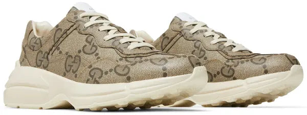 Gucci 100 Rhyton Sneaker 'Beige Monogram' Sneakers for Men