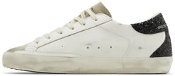 Golden Goose Wmns Superstar 'White Mauve Pink Glitter' Distressed Suede Sneaker