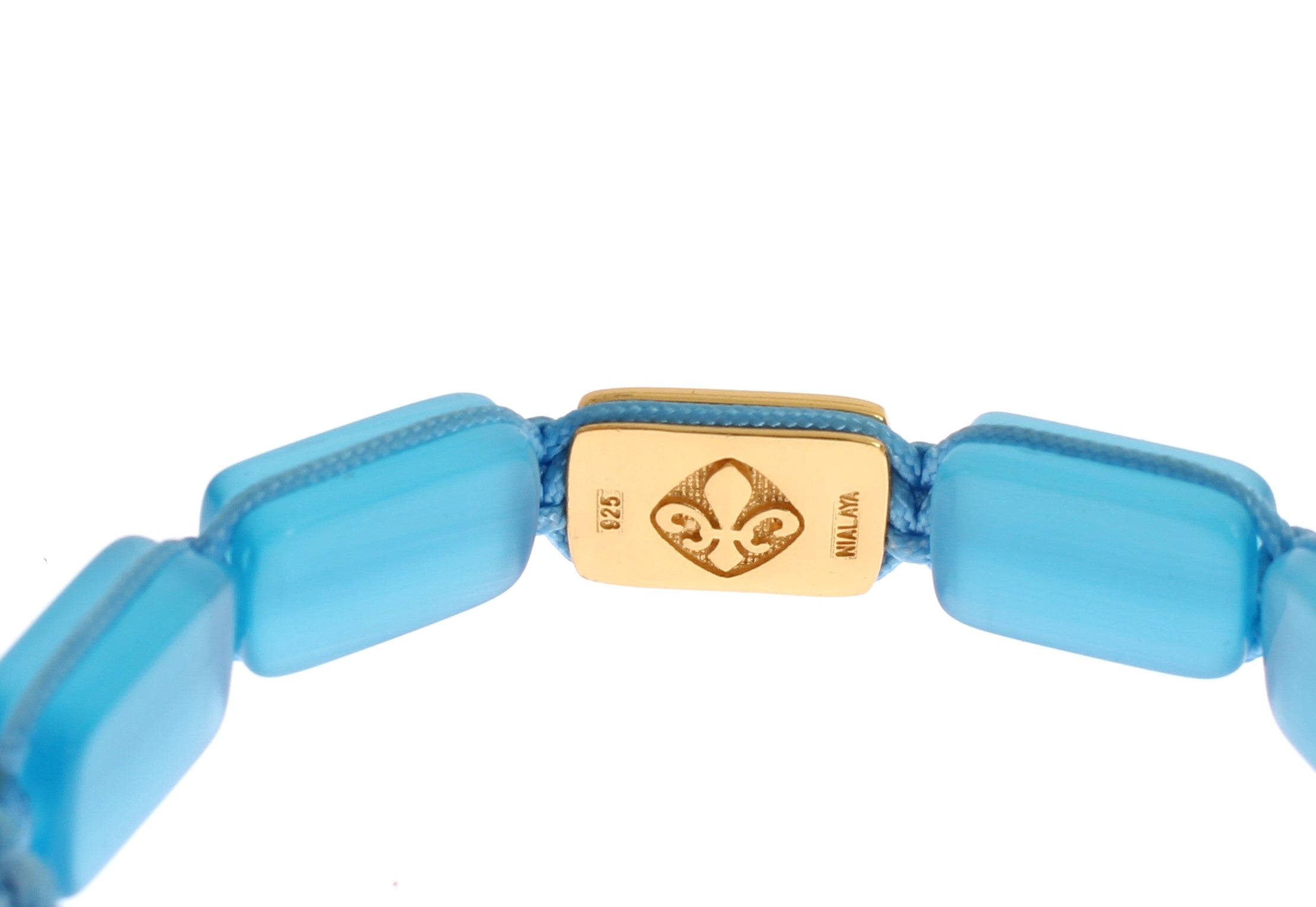 Nialaya Elegantes Armband mit blauem Opal und Diamanten