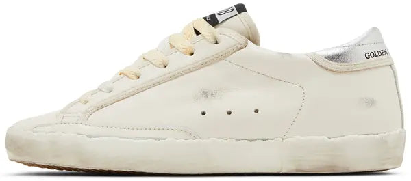 Golden Goose Women's Superstar 'White Silver Glitter' Distressed Leather Sneaker