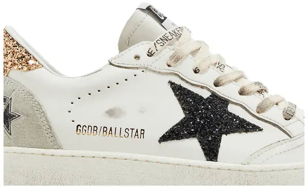 Golden Goose Wmns Ballstar 'White Black Gold Ice' Leather Distressed Sneaker