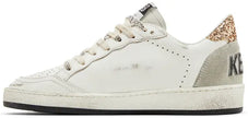 Golden Goose Wmns Ballstar 'White Black Gold Ice' Leather Distressed Sneaker