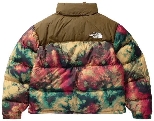 The North Face Retro Nuptse Jacket Antelope Tan Ice Dye Print back view