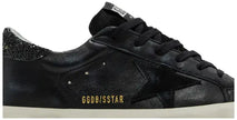 Golden Goose Wmns Superstar 'Black Glitter Heel' Distressed Leather Sneaker