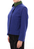 Andrea Incontri Elegante blaue Wolljacke mit abnehmbarem Kragen