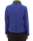 Andrea Incontri Elegante chaqueta de lana azul con cuello desmontable