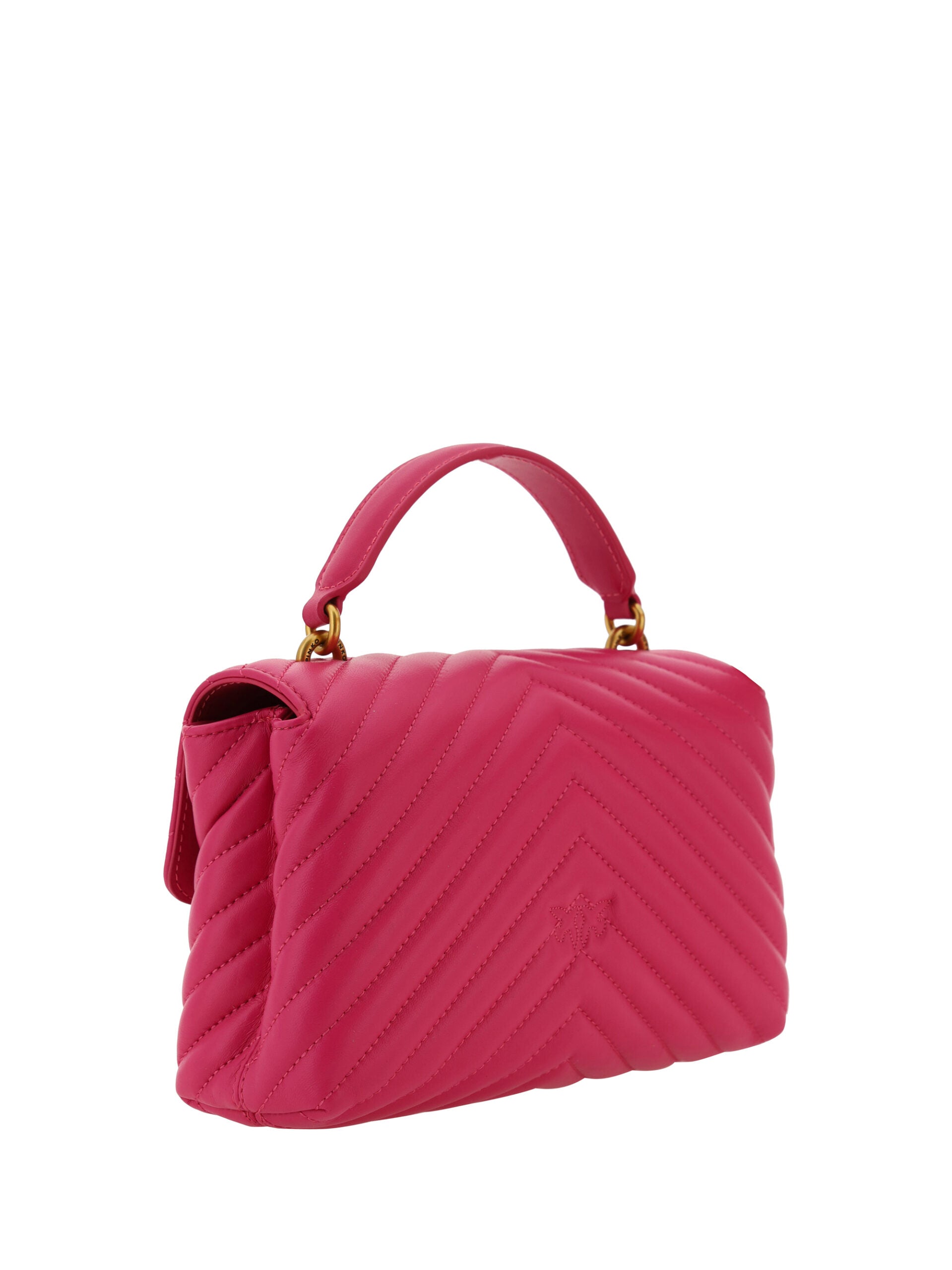 PINKO Schicke Mini-Handtasche aus gestepptem Leder in Rosa
