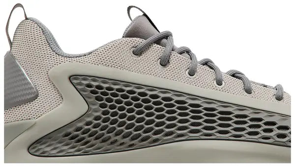 adidas AE 1 Low ‘Metallic Grey’ 2025 basketball sneakers with grey mesh upper, TPU wings, and Light Boost midsole cushioning.
