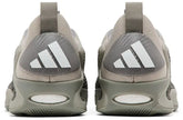 adidas AE 1 Low ‘Metallic Grey’ 2025 basketball sneakers with grey mesh upper, TPU wings, and Light Boost midsole cushioning.