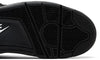 Heel view displaying the black Jumpman heel tab on the Air Jordan 4 Retro ‘Black Cat.’