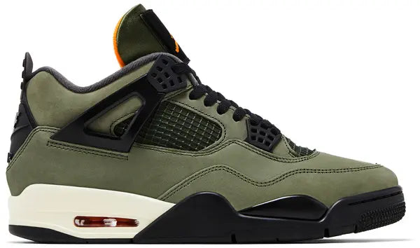 Undefeated x Air Jordan 4 Retro 2025 Olive Green Nubuck Sneaker