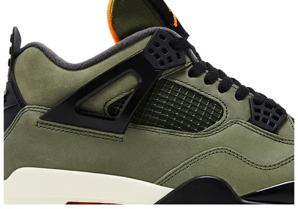 Undefeated x Air Jordan 4 Retro 2025 Olive Green Nubuck Sneaker