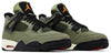 Undefeated x Air Jordan 4 Retro 2025 Olive Green Nubuck Sneaker