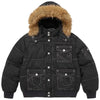 Person wearing the black Supreme x True Religion puffer jacket, front view.