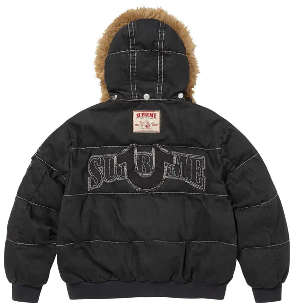 Supreme x True Religion Puffer Jacket Black - Fall Winter 2025 Limited Edition