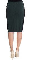 MILA SCHÖN Emerald Elegance Wool-Blend Pencil Skirt