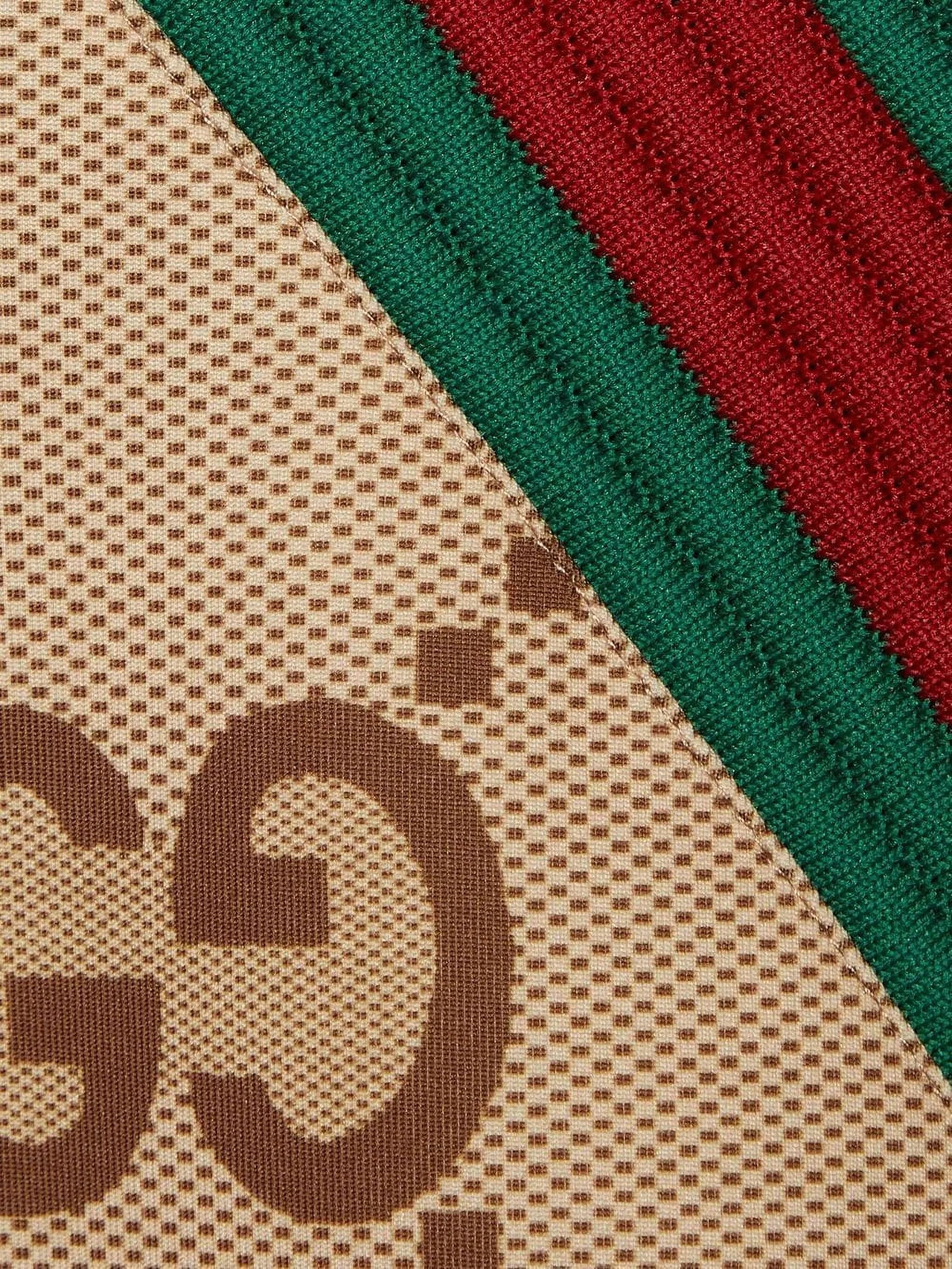 Gucci Stripes GG Supreme Monogram Hooded Brown Jacket