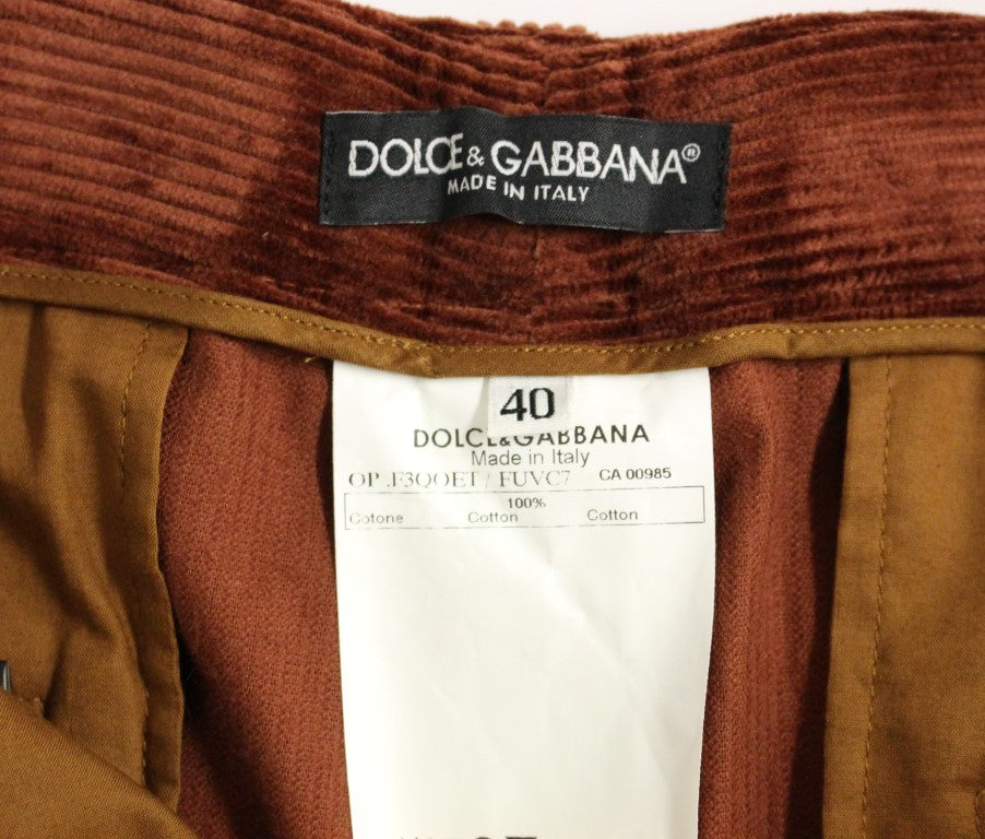 Dolce & Gabbana Chic Brown Cotton Pants for Her