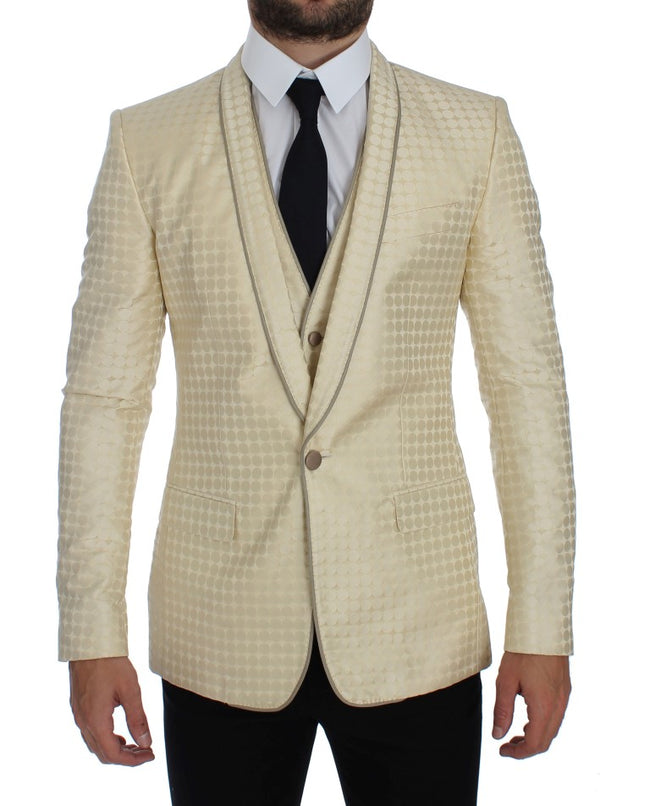 Dolce & Gabbana Sofisticado blazer y chaleco de lunares beige