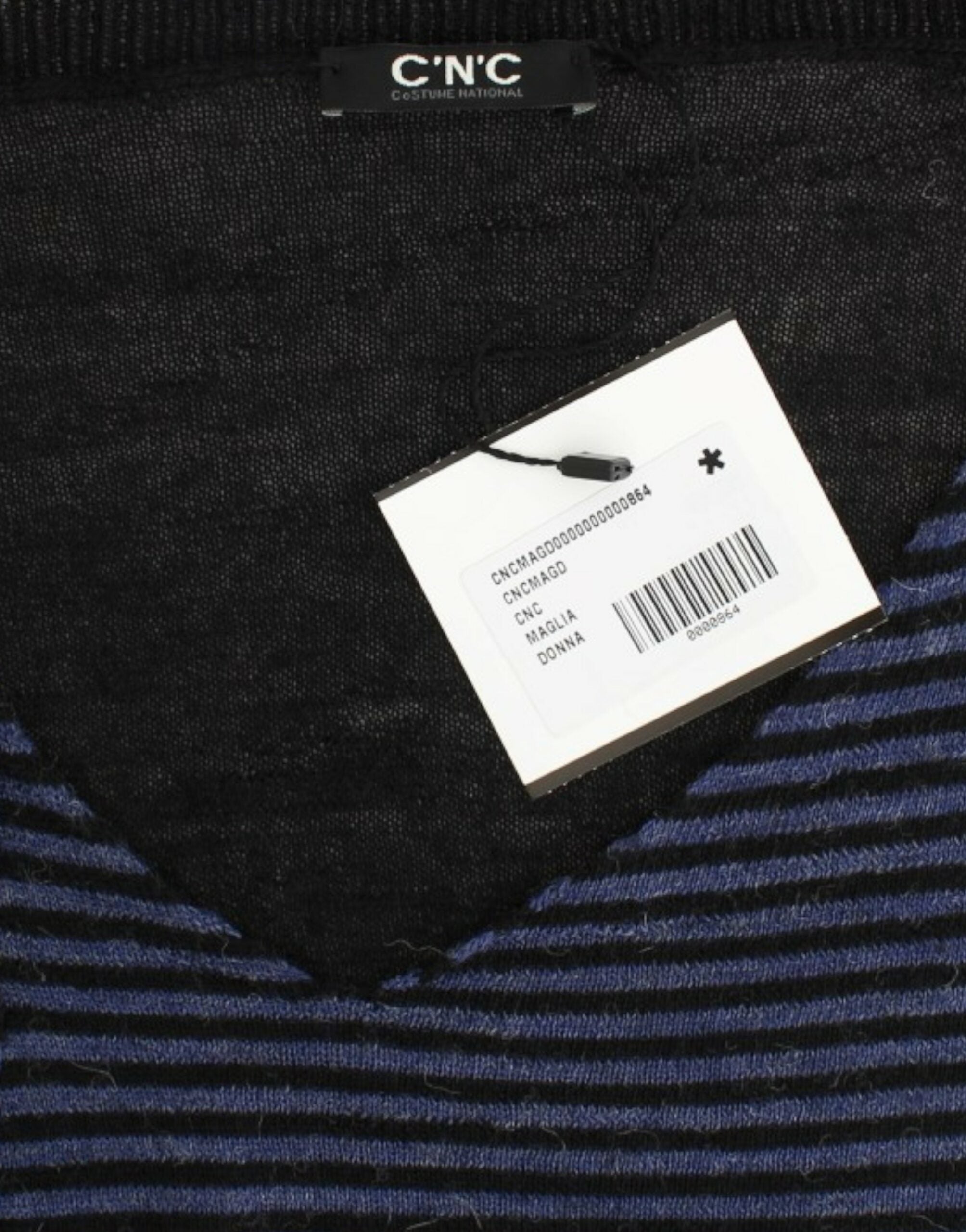 Costume National Striped V-Neck Luxury Sweater