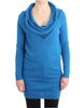 Costume National Cozy Scoop Neck Blue Knit Sweater