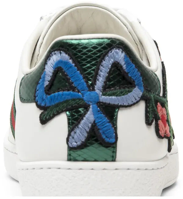 Gucci Wmns Ace Embroidered 'Floral' White Leather Sneaker with Floral Motif