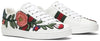 Gucci Women's Ace Embroidered Floral White Leather Sneaker