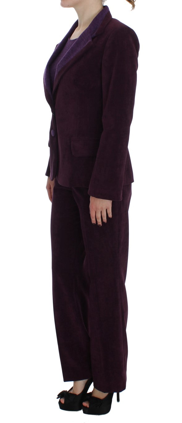 BENCIVENGA Elegante conjunto de traje de tres piezas en mezcla de lana violeta