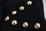 Exte Chic Black Stretch Blazer with Gold Button Detail