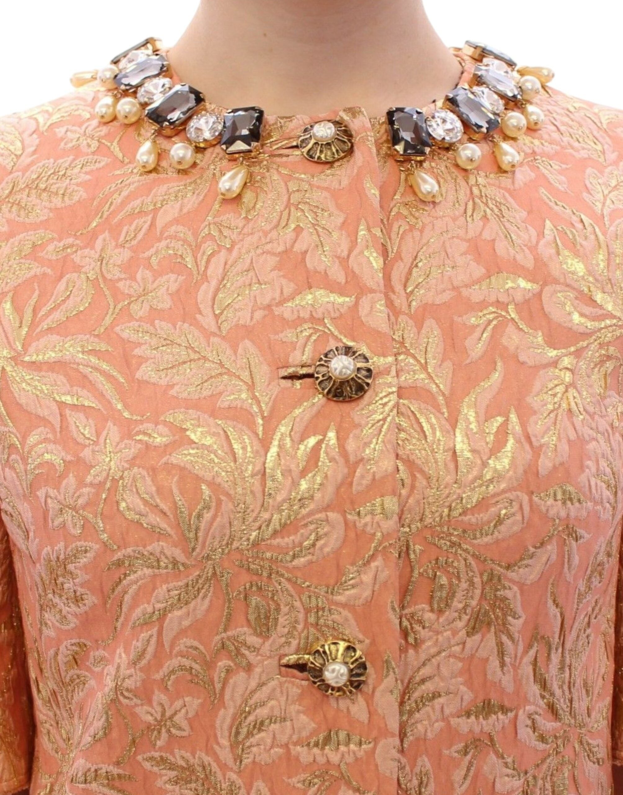 Dolce & Gabbana Exclusive Crystal Brocade Coat Jacket
