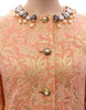 Dolce & Gabbana Abrigo tipo chaqueta con cristales y brocado de seda rosa