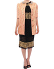 Dolce & Gabbana Abrigo tipo chaqueta con cristales y brocado de seda rosa