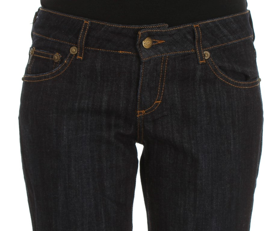 Cavalli Chic – Gerade geschnittene Designer-Jeans in Blau