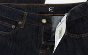 Cavalli Chic – Gerade geschnittene Designer-Jeans in Blau
