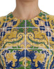 Dolce & Gabbana Jersey bordado de mayólica multicolor