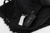 Dolce & Gabbana Elegant Black Floral Lace Knee-Length Dress